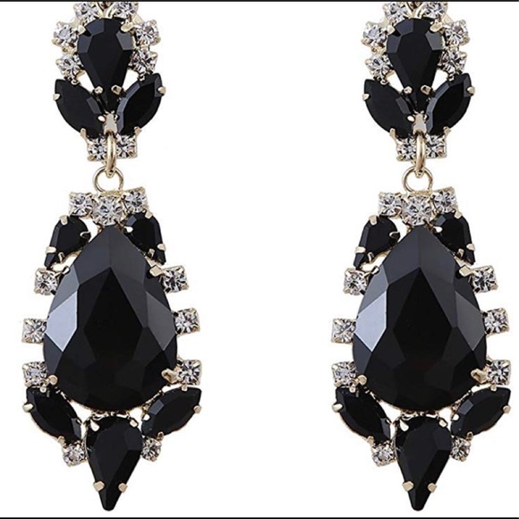 Jewelry - Gold Tone Plated Crystal Rhinestone  Earrings